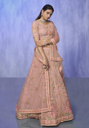 Picture of Sightly Georgette & Net Rosy Brown Lehenga Choli