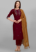Picture of Comely Cotton Maroon Readymade Salwar Kameez