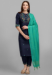 Picture of Gorgeous Cotton Navy Blue Readymade Salwar Kameez