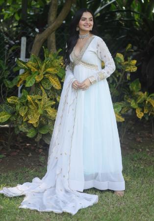 Picture of Lovely Georgette Lavender Readymade Gown