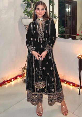 Picture of Admirable Synthetic Black Straight Cut Salwar Kameez