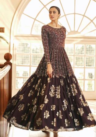 Picture of Sublime Georgette Dark Olive Green Party Wear Gown