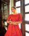 Picture of Good Looking Cotton Crimson Party Wear Gown