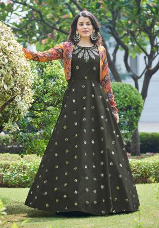 Picture of Magnificent Cotton Black Party Wear Gown