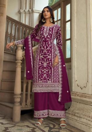 Picture of Grand Net Saddle Brown Straight Cut Salwar Kameez