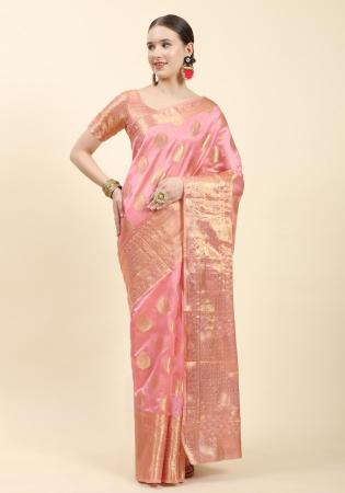 Picture of Superb Silk & Organza Light Pink Saree