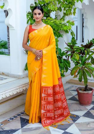Picture of Beauteous Silk Yellow Saree
