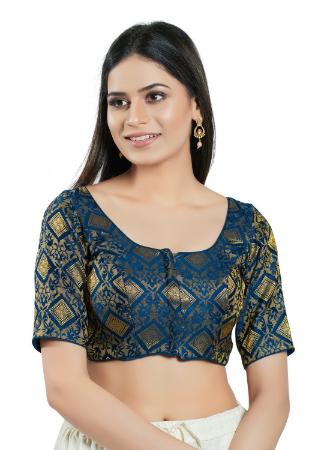 Picture of Well Formed Brasso Midnight Blue Designer Blouse