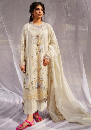 Picture of Sightly Cotton White Straight Cut Salwar Kameez