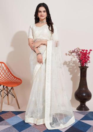 Picture of Radiant Silk Ghost White Saree