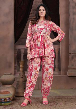 Picture of Charming Chiffon Indian Red Kurtis & Tunic