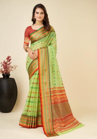Picture of Alluring Silk Pale Green Saree