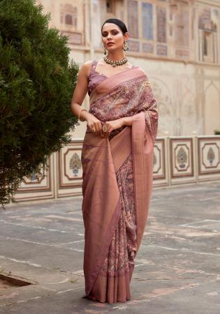 Picture of Resplendent Crepe & Silk Rosy Brown Saree