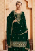 Picture of Georgette Dark Green Straight Cut Salwar Kameez