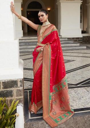 Picture of Beautiful Silk Red Saree