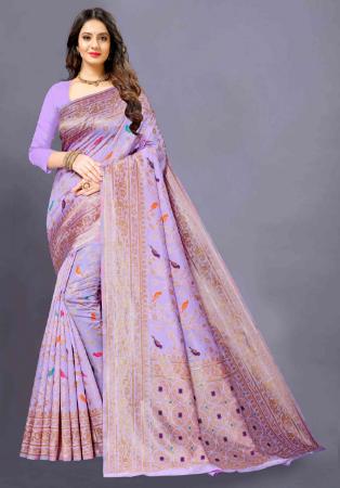 Picture of Fascinating Silk Light Steel Blue Saree