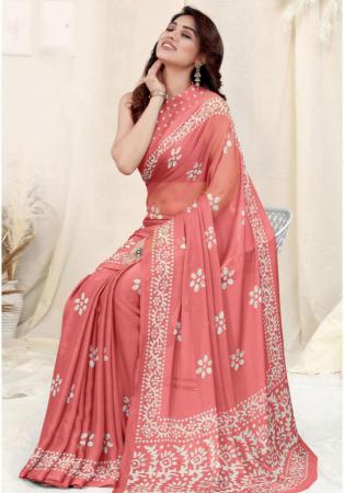 Picture of Beauteous Chiffon Light Coral Saree