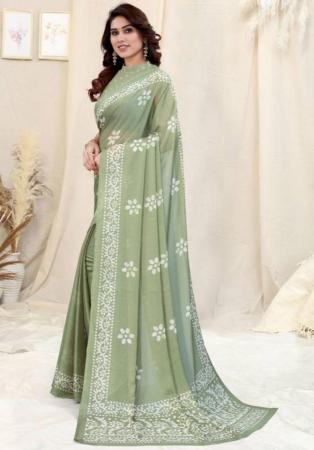Picture of Bewitching Chiffon & Georgette Dim Gray Saree