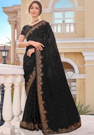 Picture of Fine Silk Black Saree