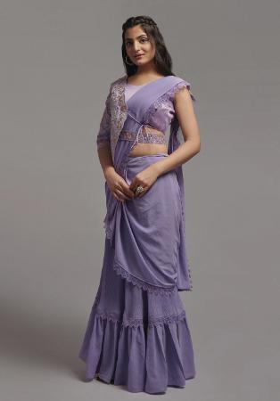 Picture of Admirable Georgette Light Slate Grey Saree