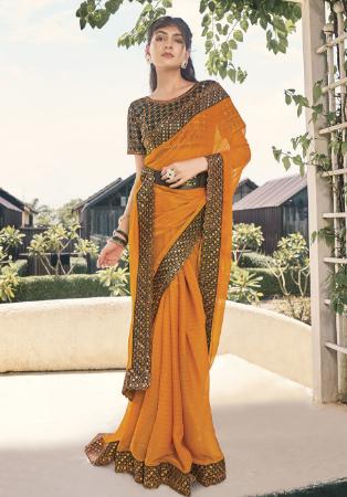 Picture of Comely Georgette Sandy Brown Saree