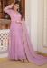 Picture of Well Formed Georgette Plum Readymade Gown