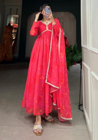 Picture of Pleasing Georgette Light Coral Readymade Gown