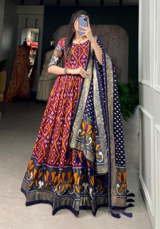 Picture of Graceful Silk Brown Readymade Gown