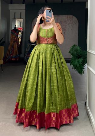 Picture of Nice Silk Olive Drab Readymade Gown
