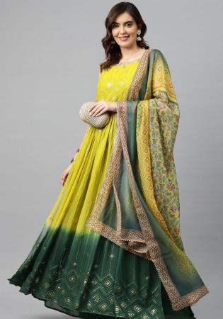 Picture of Gorgeous Georgette Golden Readymade Gown