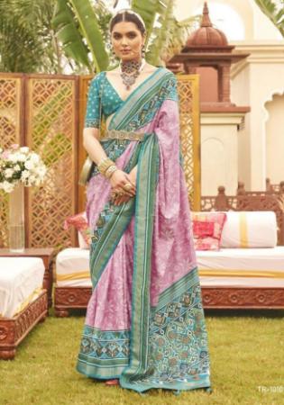 Picture of Lovely Silk Pale Violet Red Saree