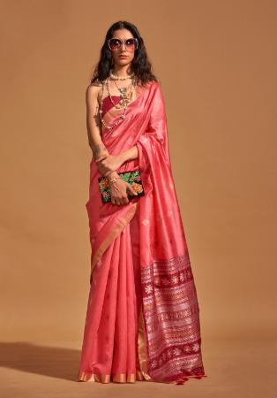 Picture of Pleasing Silk Indian Red Saree
