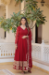 Picture of Taking Georgette Fire Brick Readymade Gown