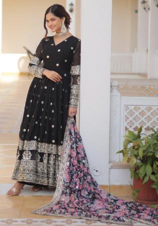 Picture of Beauteous Georgette Black Readymade Gown