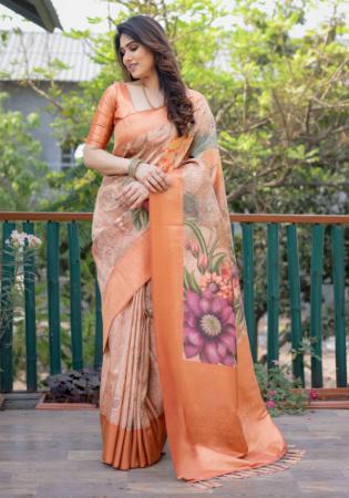 Picture of Beautiful Silk Tan Saree
