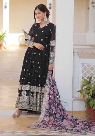 Picture of Splendid Georgette Black Readymade Gown