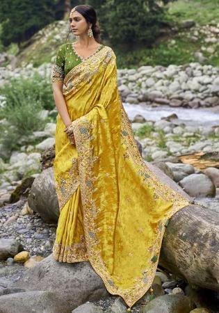 Picture of Comely Silk Dark Golden Rod Saree