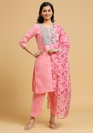 Picture of Exquisite Cotton Light Pink Readymade Salwar Kameez