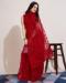 Picture of Elegant Net Dark Red Saree