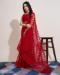 Picture of Elegant Net Dark Red Saree