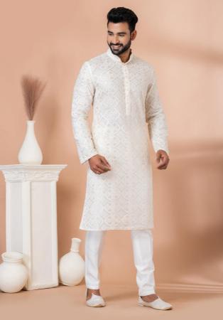 Picture of Appealing Georgette Off White Kurtas