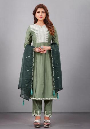 Picture of Elegant Silk Dim Gray Readymade Salwar Kameez