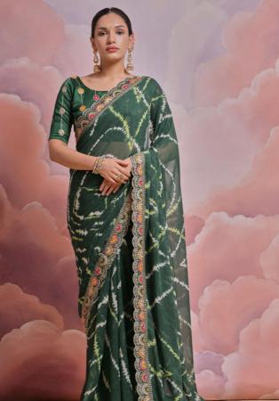 Picture of Bewitching Georgette Sea Green Saree