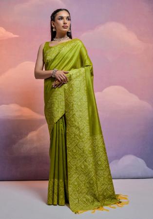 Picture of Beauteous Silk Olive Drab Saree