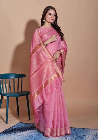 Picture of Admirable Cotton Pale Violet Red Saree