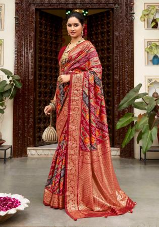 Picture of Gorgeous Silk Fire Brick Saree