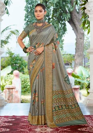Picture of Marvelous Silk Grey Saree