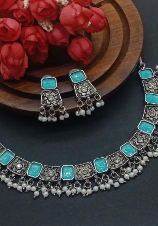 Picture of Shapely Chiffon Light Sea Green Necklace Set