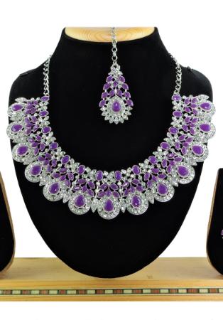Picture of Admirable Purple Necklace Set