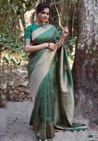 Picture of Ideal Silk Sea Green Saree